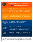 Spirit Week Days 2026